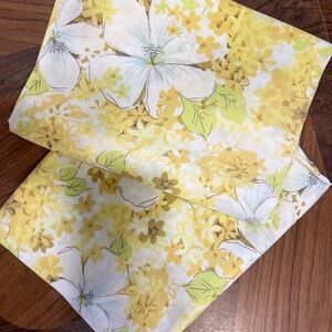 Floral Yellow and White Fabric